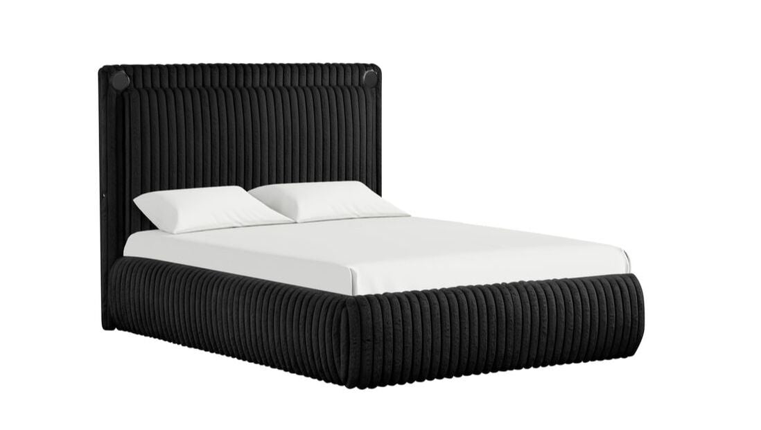 Diana Black Platform Bed - Queen, King