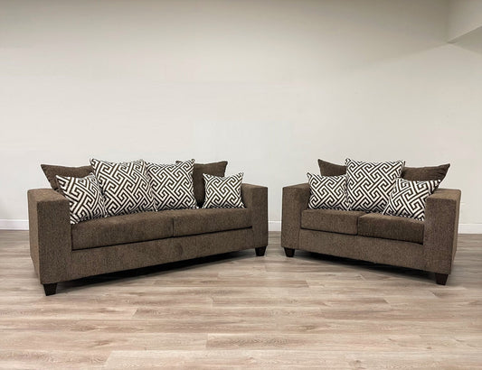 110 - Mocha Sofa & Loveseat