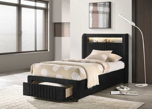 Cupid Black Platform Bed - Twin, Full