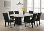 Finley10 Black - (GENUINE MARBLE) Table & 6-Chairs