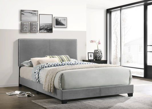 HH530 GREY Velvet Full Bed Frame
