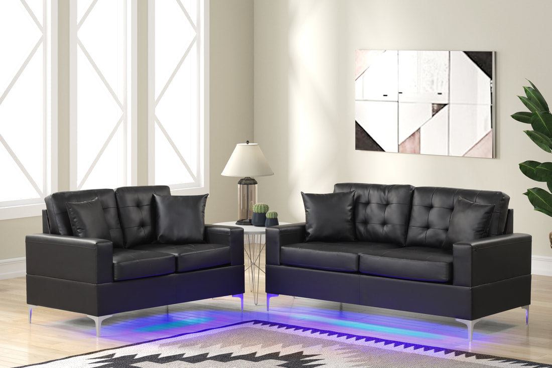 Miami Black - Sofa & Loveseat Set