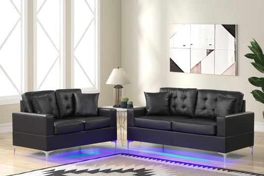 Miami Black - Sofa & Loveseat Set