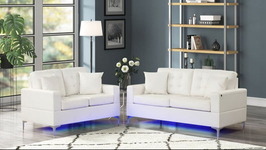 Miami White - Sofa & Loveseat Set