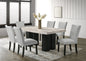 Nola10 Gray - (GENUINE MARBLE) Table & 6-Chairs